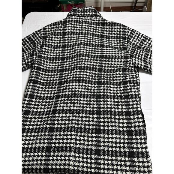 Forever 21 Plaid Black And White Button front Houndstooth Coat Women’s Med NWT - Picture 5 of 9